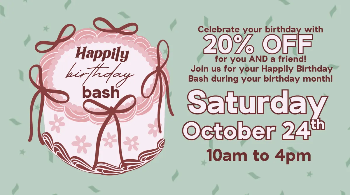 Flyer for October Happily Birthday Bash! 🎂