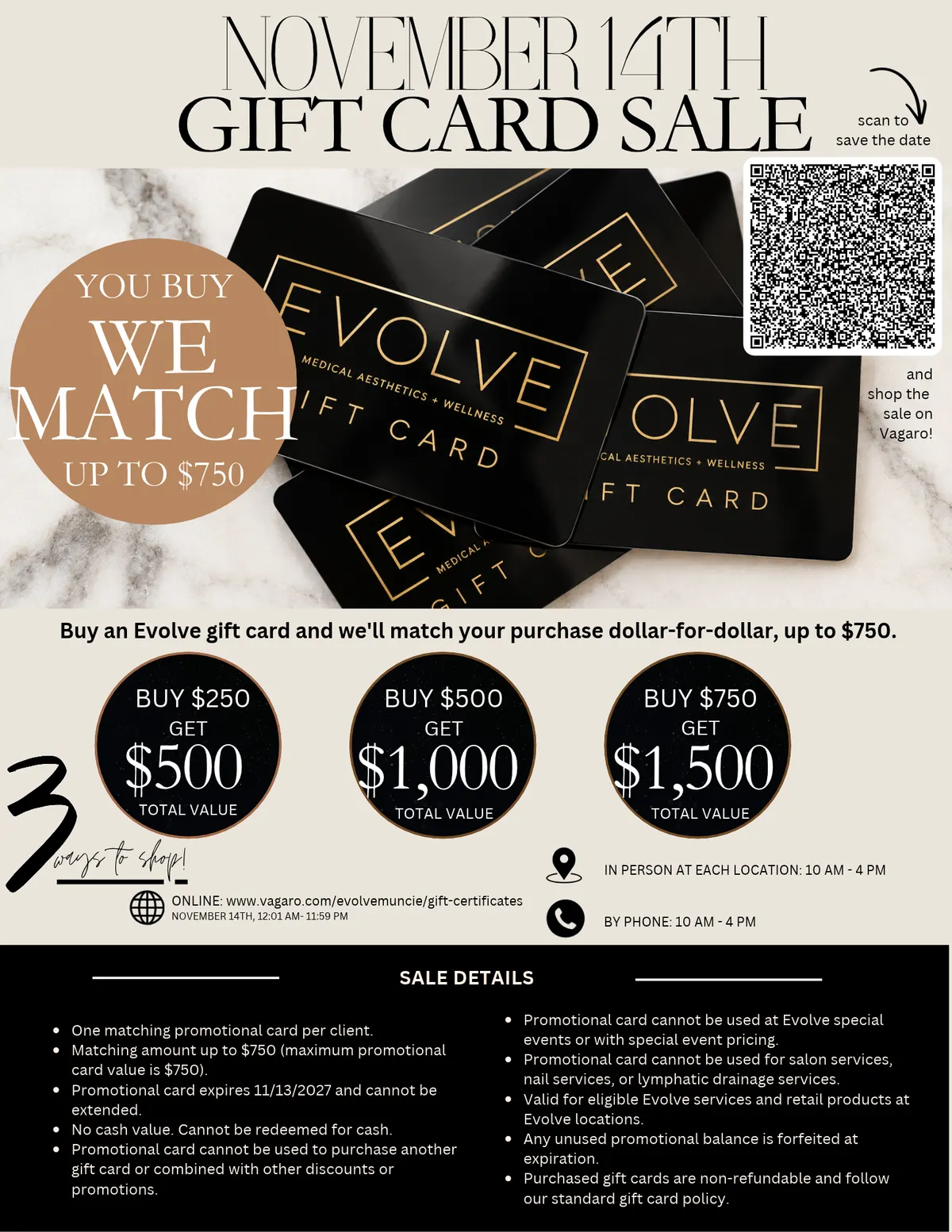 Flyer for BOGO Gift Card Sale!